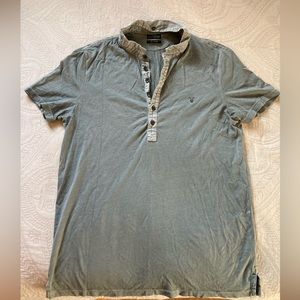 AllSaints Men’s Band Mandarin Collar Polo Shirt M